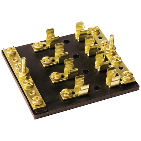 Seachoice Fuse and Terminal Block, 4 Gang, 3-1/2" L x 3" W x 3/4" H 13431